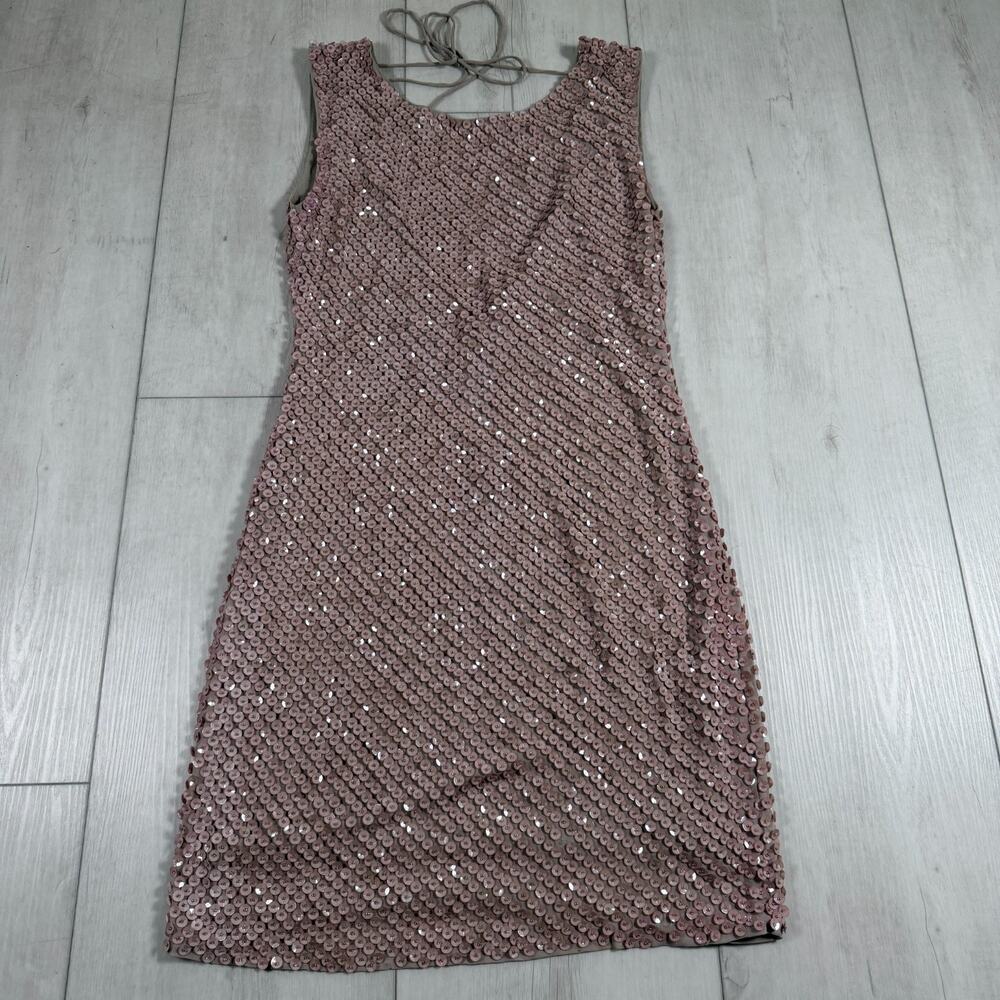 Alice + Olivia Women's 0 Mini Pink Blush Dress Cocktail Sequin